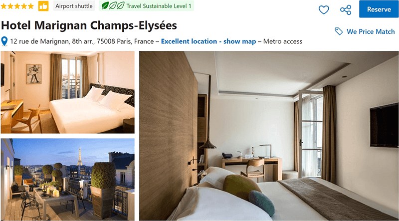 Hotel Marignan Champs-Elysées